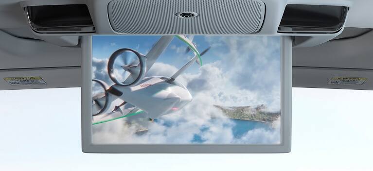 2027 Honda Odyssey trim rear entertainment screen playing video inside the spacious van 3 row cabin layout (Minivan).